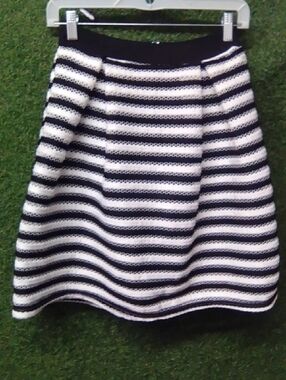 Striped Black and White Circle Skirt